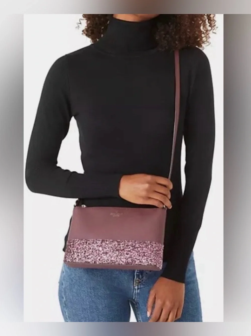 kate spade Dusty Rose Glitter Crossbody Bag